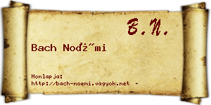 Bach Noémi névjegykártya